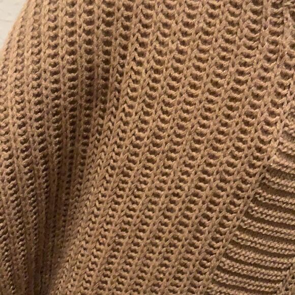 Cable Knit Camel Sweater Dress with Pearls - Picture 15 of 17